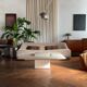 Vintage 1980s Italian travertine coffee table from Florence.