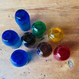 Ensemble de verres à liqueurs colorés années 70