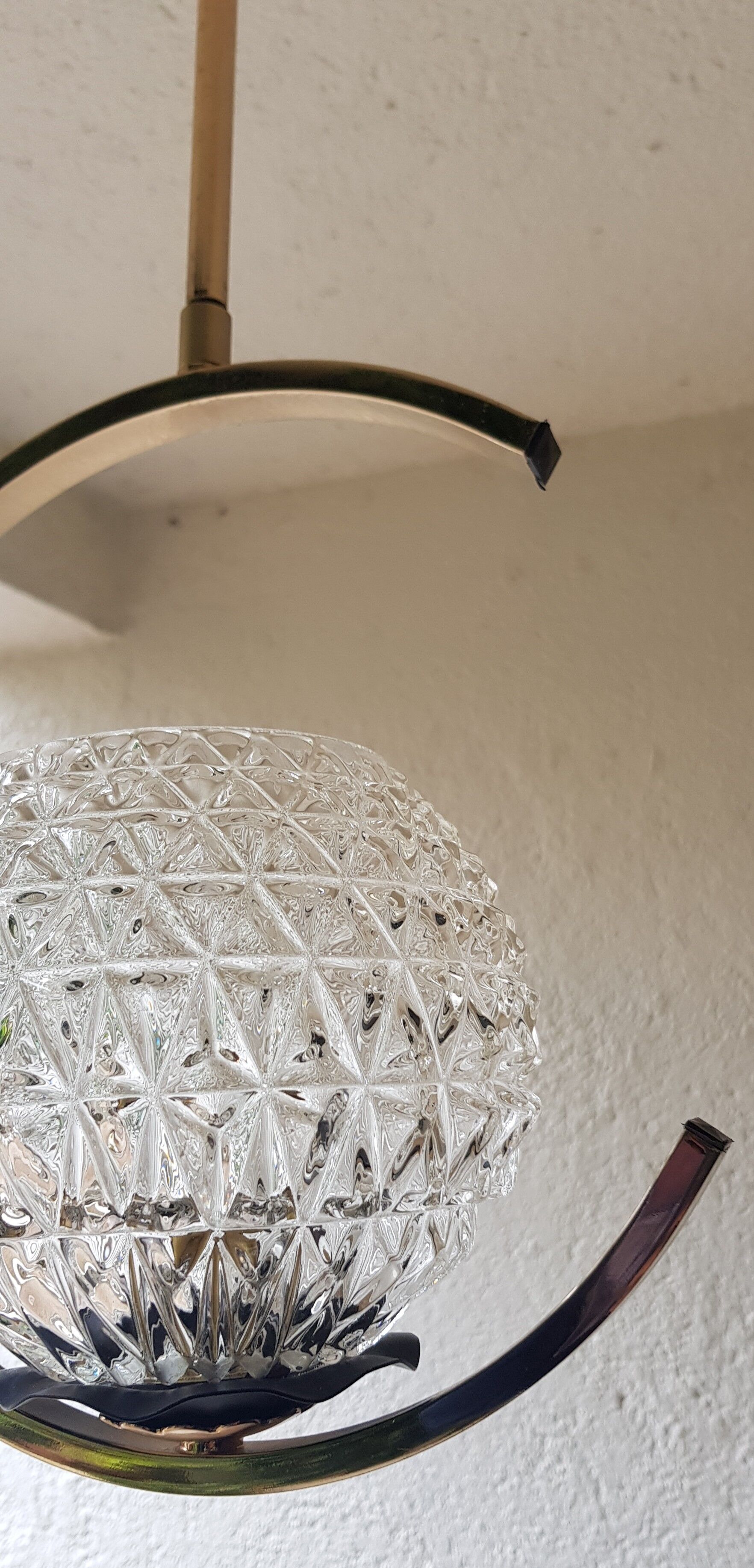Glass and brass hanging lamp 60