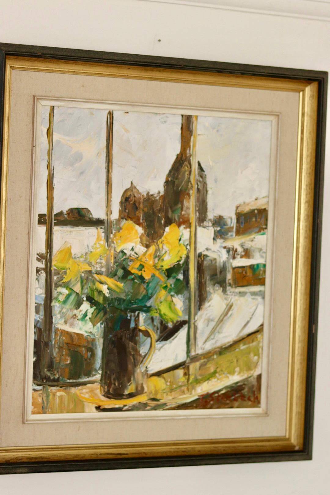 "Yellow Flowers by a Window" by T. Stenbäck