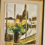 "Yellow Flowers by a Window"  by T. Stenbäck