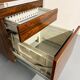 Vintage desk with rosewood veneer and chrome metal design from the 1970s.