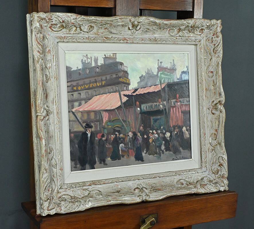 Painting “Street Scene” by C. Subileau – Early 20th century