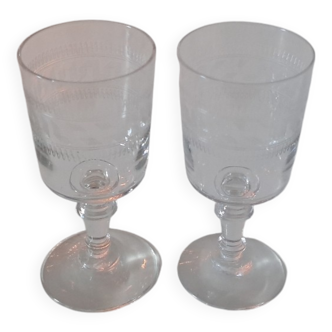 Antique mouth-blown liqueur glasses