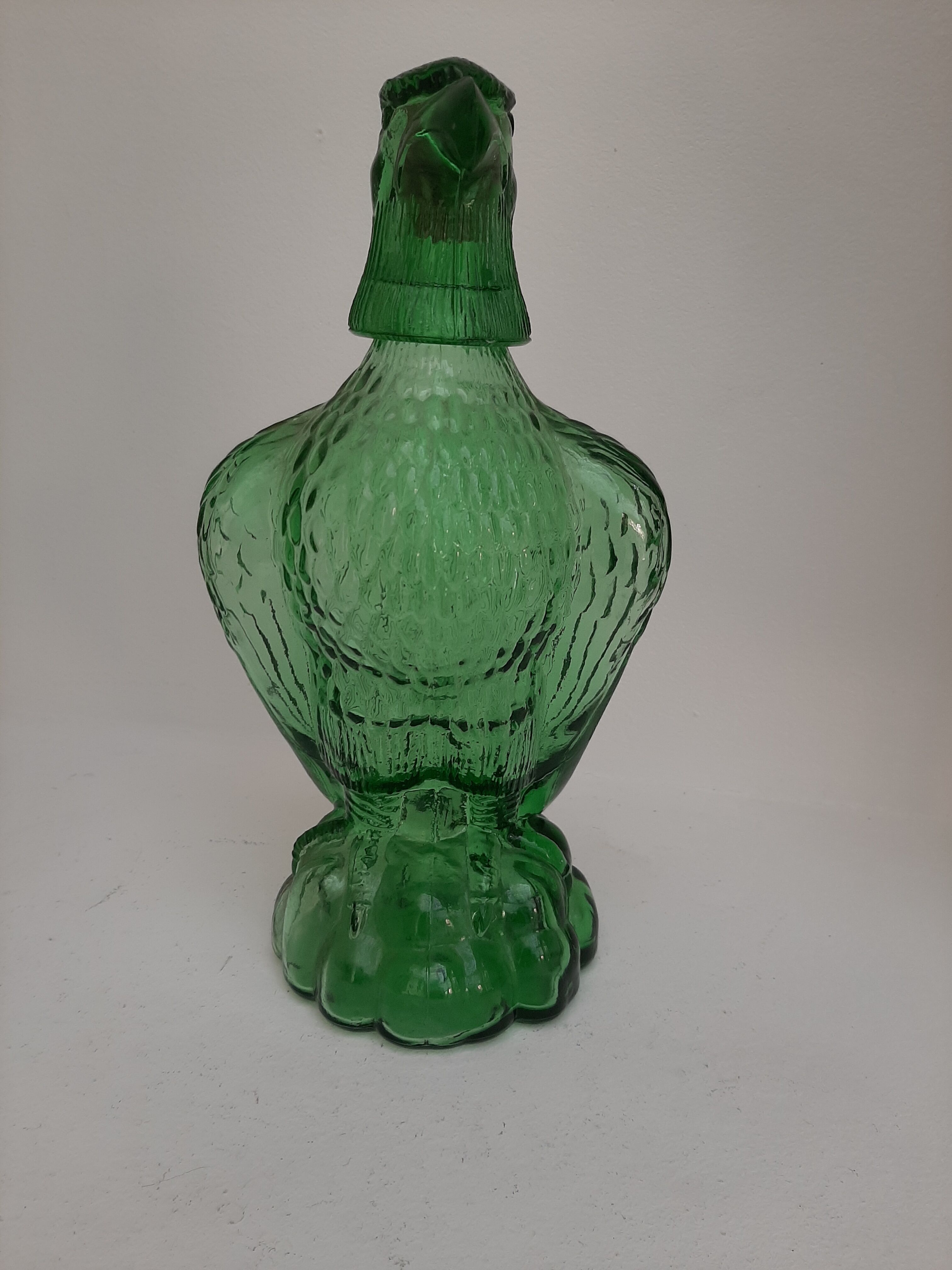 Bouteille en verre vert forme aigle style empoli