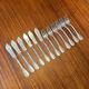 6 forks and 6 fish knives in silver-plated metal, Filet model 1950