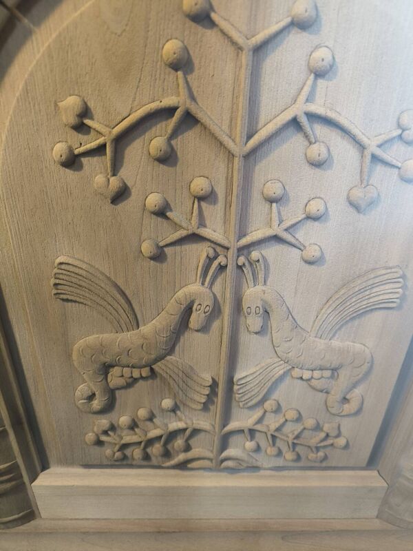 Immense buffet en enfilade 1957 noyer massif naturel