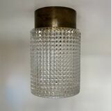 Vintage ceiling light, brass and glass, Carl Fagerlund Sweden 1960