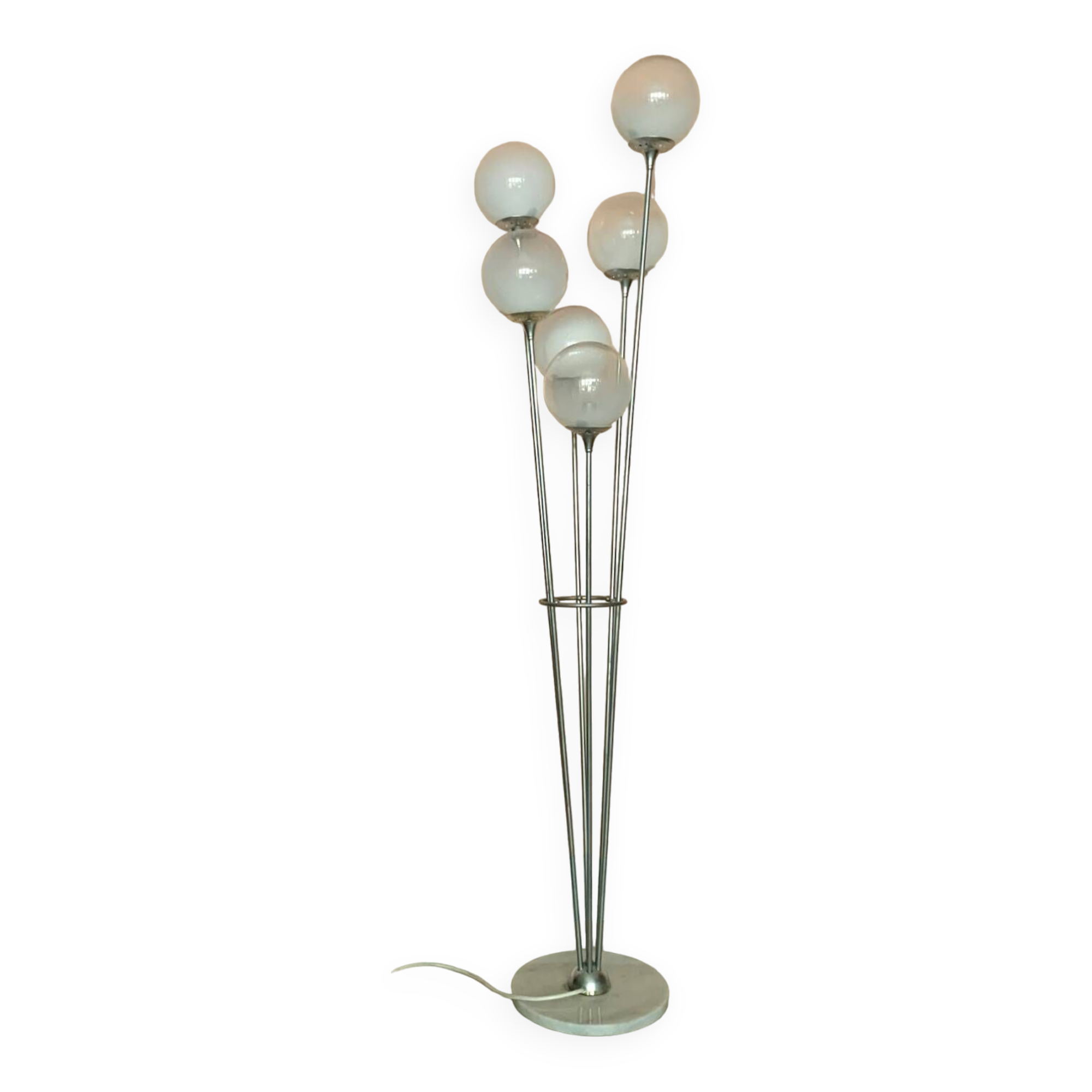 Contemporary Floor lamp in Chrome and Murano glass