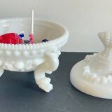 Vintage opaline glass candy dish