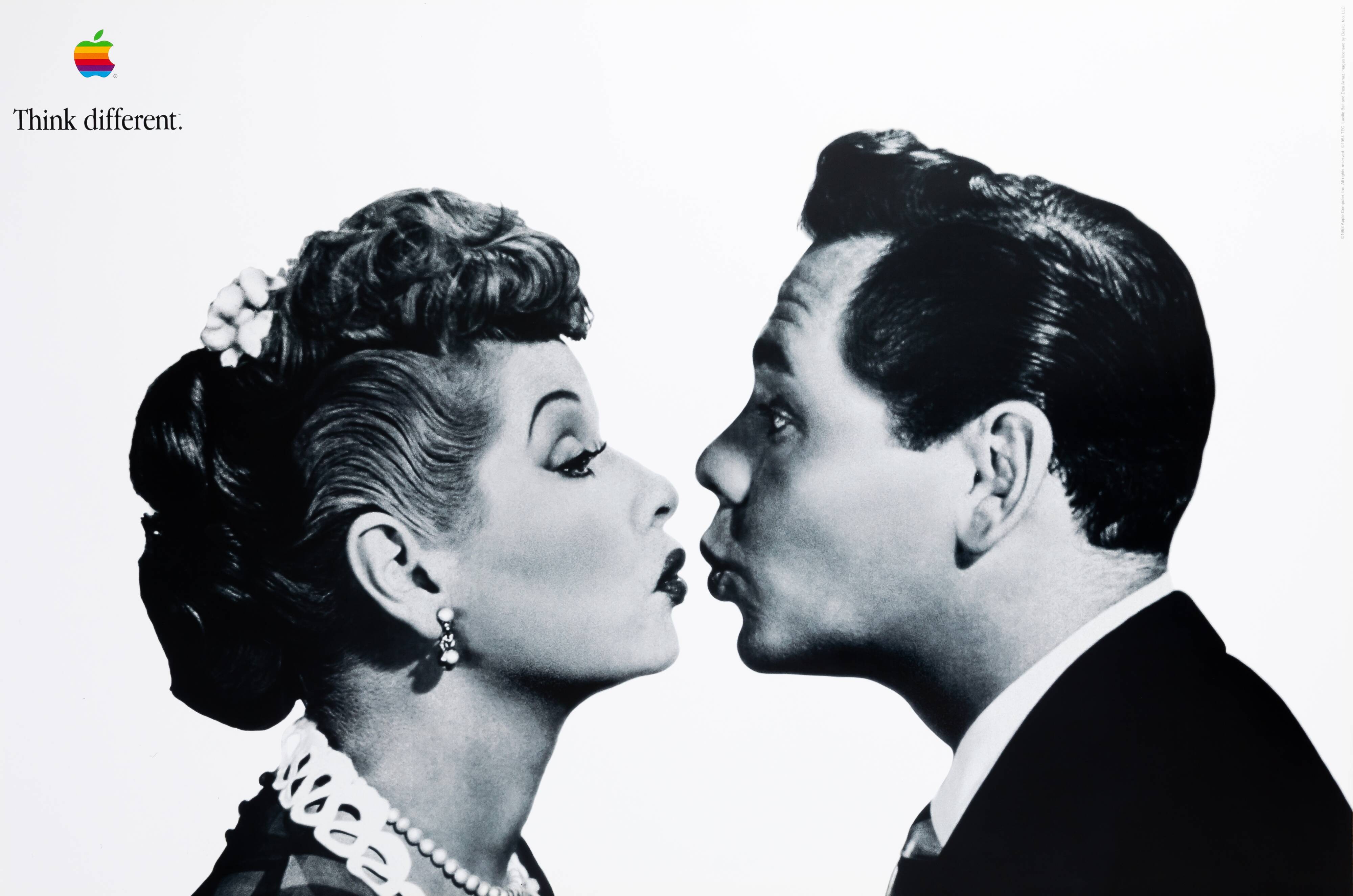 Apple think different :  lucille ball, desi arnaz, affiche originale