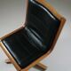 Office armchair in beech and black leather for Cofemo, Italy