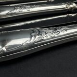 Lot de 6 couteaux de table Christofle modèle Marly – métal argenté – 24,5 cm