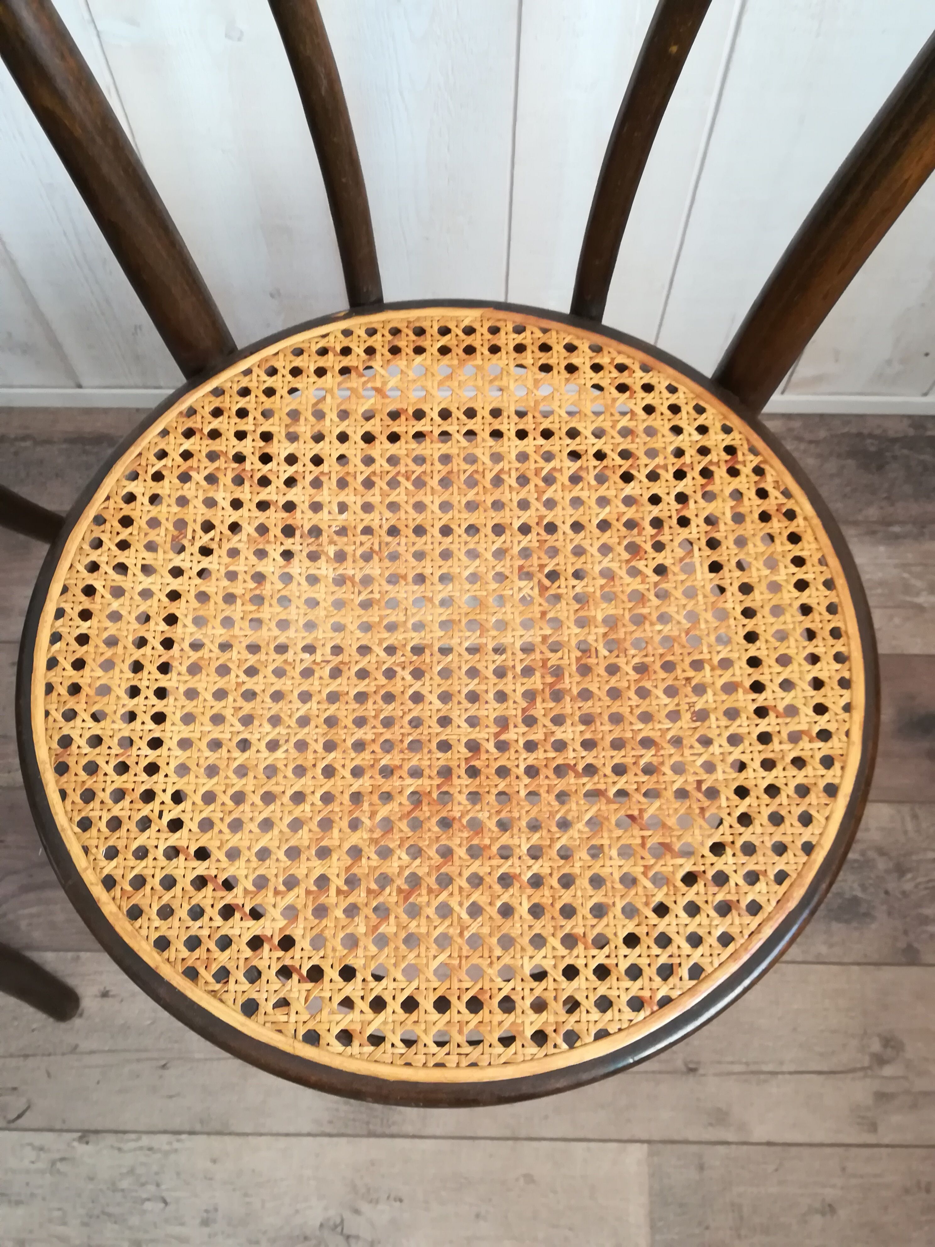 Curved wood bistro chairs