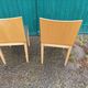 6 old wooden chairs skaï imitation leather punt mobles vintage