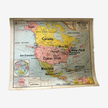 Educational map North America politics June 1950