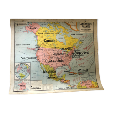 Educational map North America politics June 1950