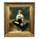 Portrait of a flower girl in a beautiful baguette frame.