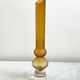 Amber Hooped Glass Vase in the Style of Bo Borgström, Scandinavian Mid-Century Art Glass