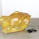 Vintage Italian Yellow Sculpture Lamp, 70s