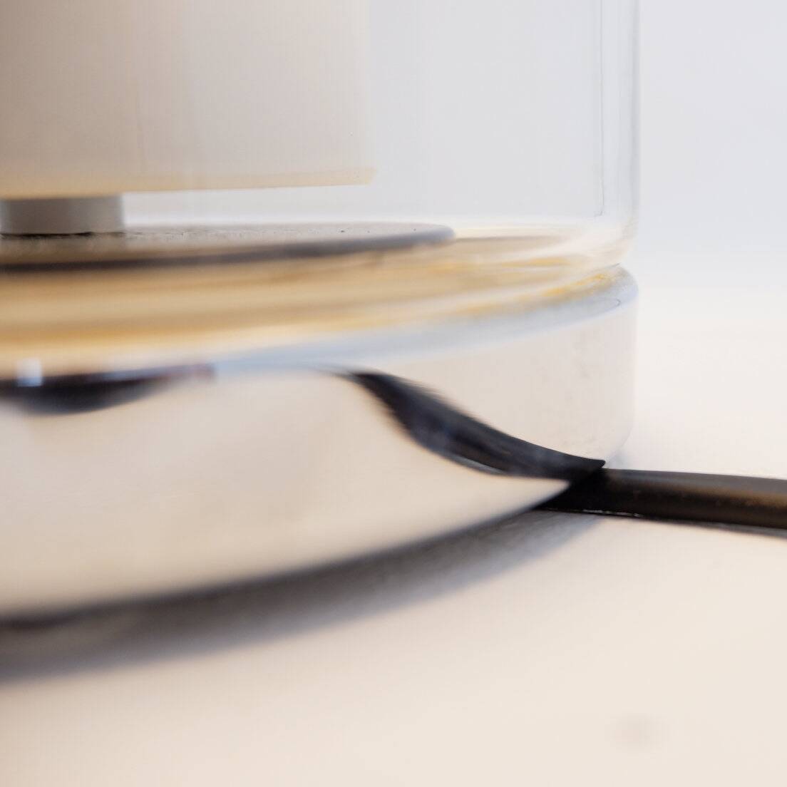 Peill & Putzler table lamp in white glass and chrome, 1970