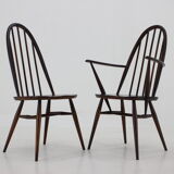Set of 6 dining windsor chairs by Lucian Ercolani, italy, 1960