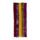 Vintage Hand-Knotted Tulu Runner Rug in Red, Purple, Yellow, Green and Magenta, 100% Mohair Wool