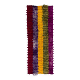 Vintage Hand-Knotted Tulu Runner Rug in Red, Purple, Yellow, Green and Magenta, 100% Mohair Wool