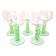 Lot de 5 verres sur pied verts