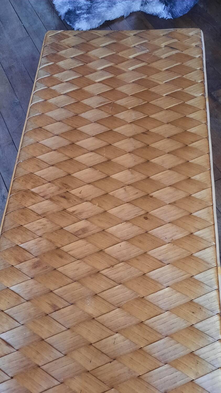 Banc année 50 bois et corde de palmier