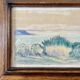 Paysage provençal aquarelle cadre en bois massif 1938