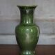 Green glazed ceramic vase, vintage baluster vase, flower pot