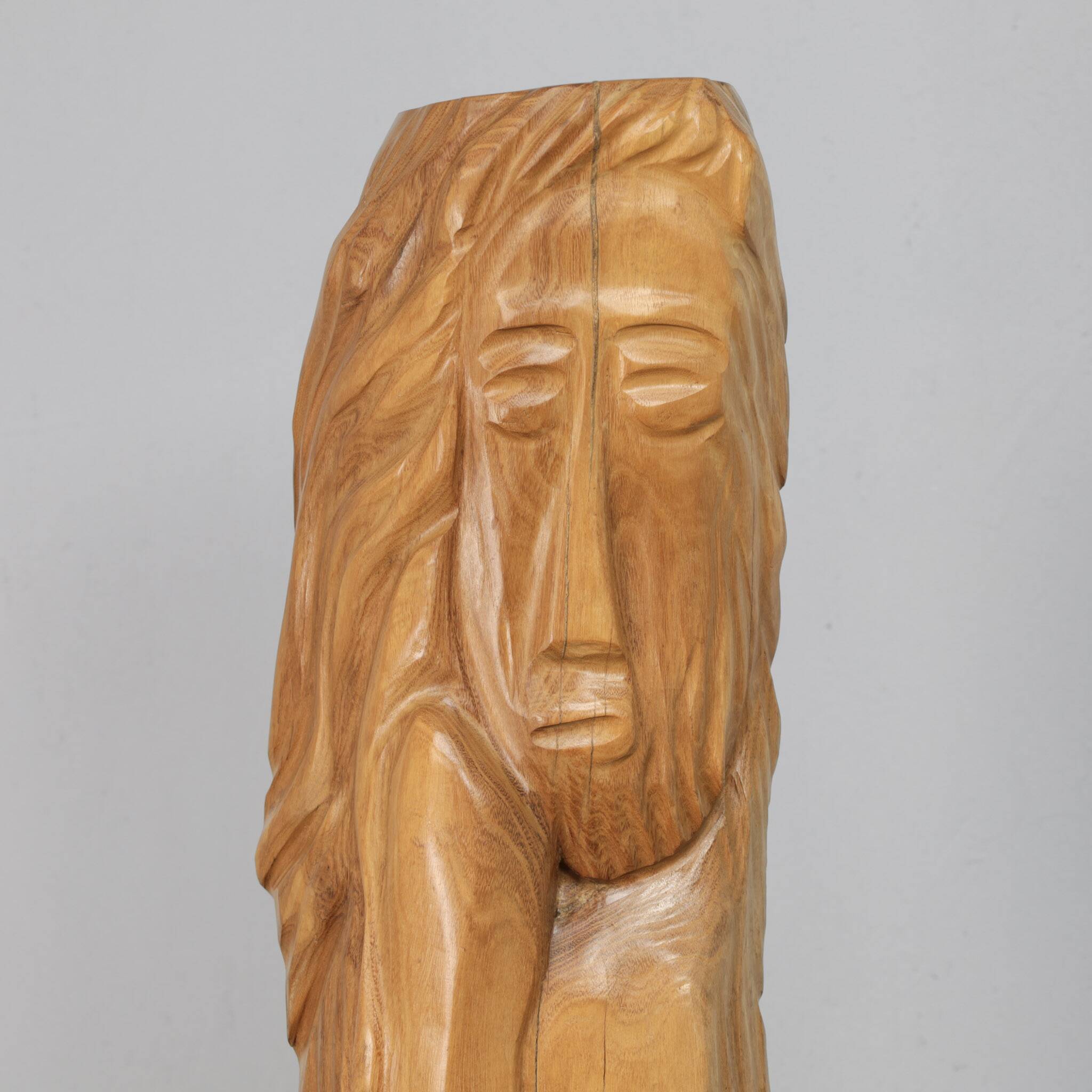 Monumental hand-carved oak sculpture, Belgium, 1970s