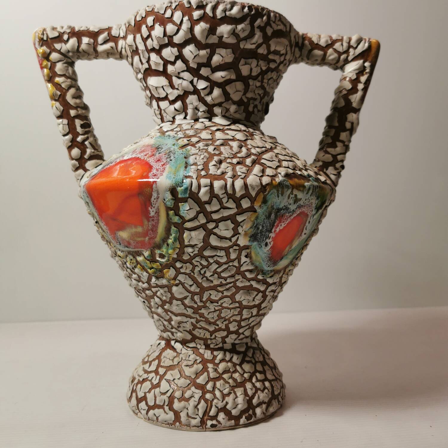Large vintage vallauris vase volcano lava fat lava