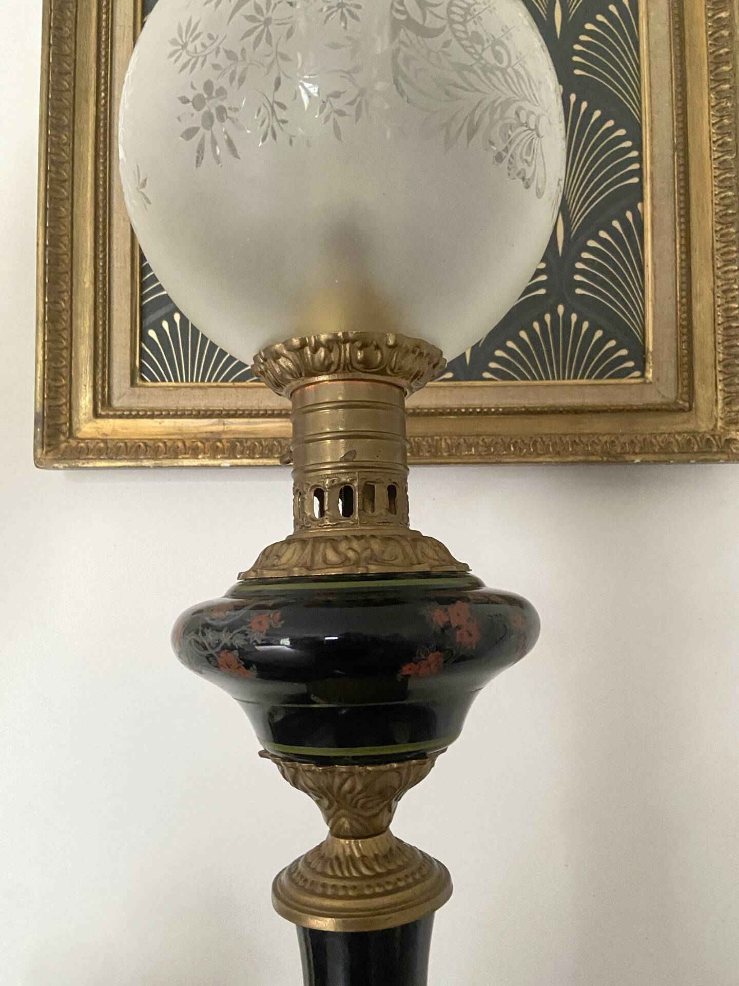 Large ceramic lamp from the Napoleon III period.