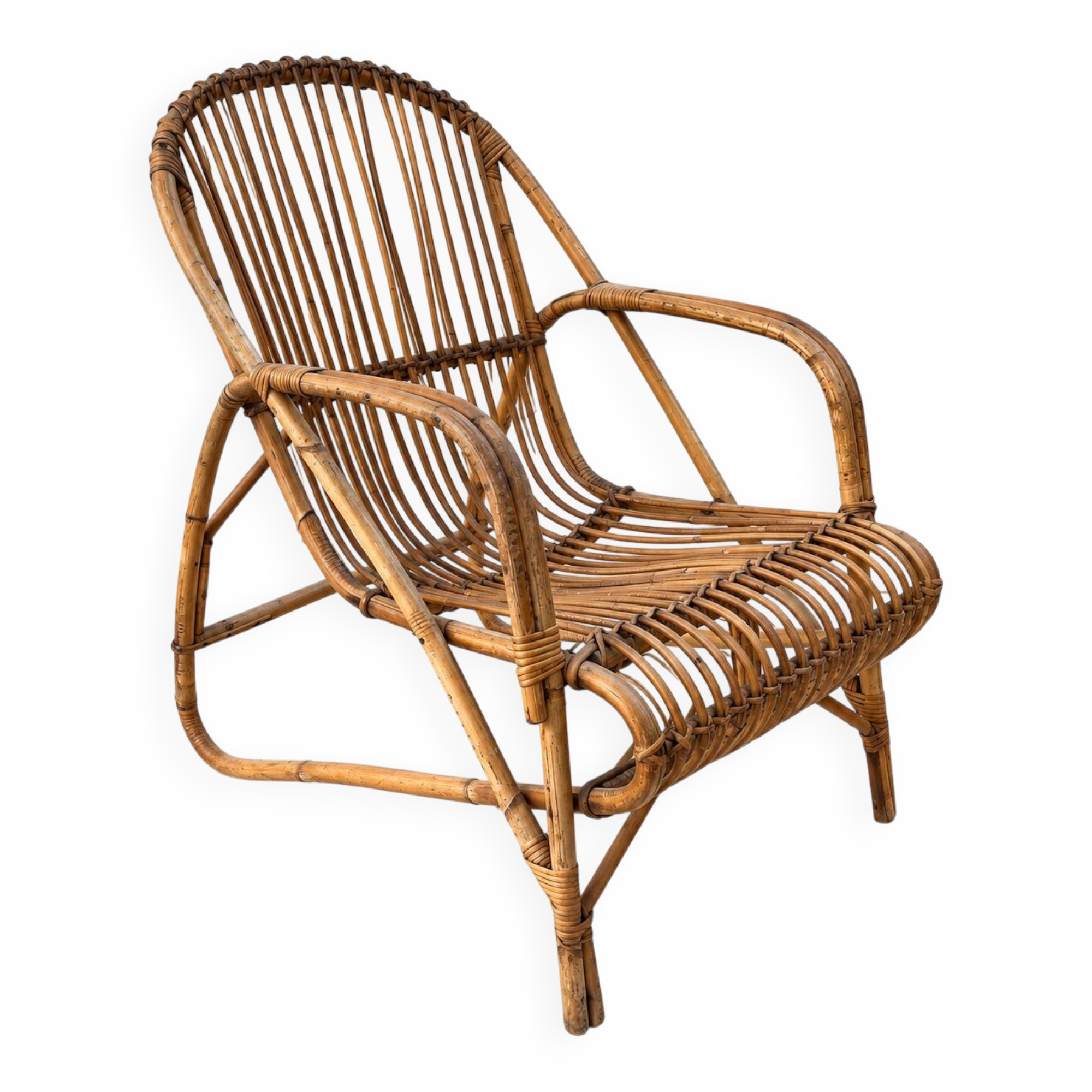 Vintage rattan armchair – 1960s/70s