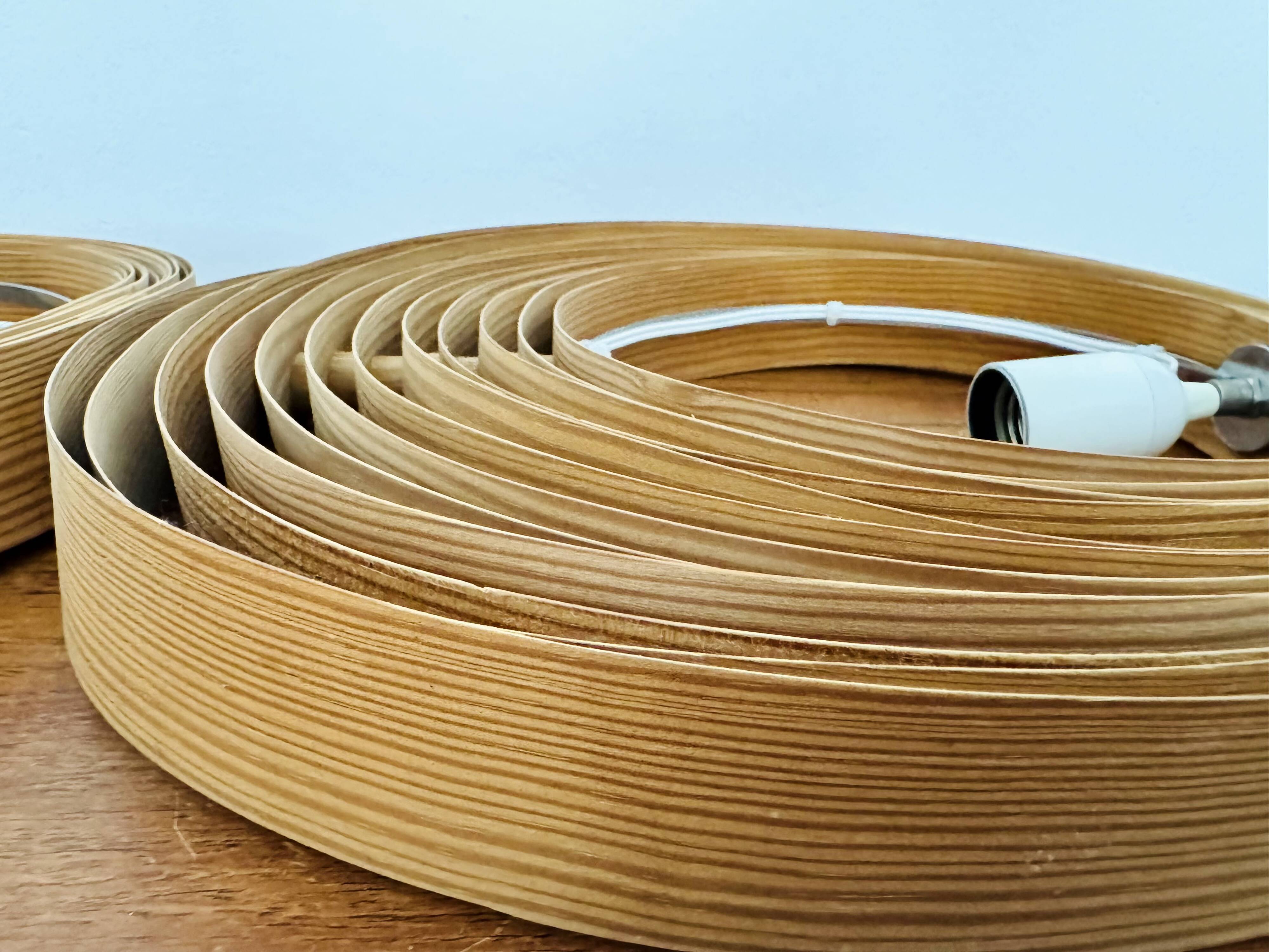 Wooden Double Moon Pendant Lamp