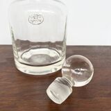 Carafe à whisky vintage en cristal de Paris avec étiquette d’origine