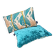Lot de 2 coussins velours/imprimés 50x30cm