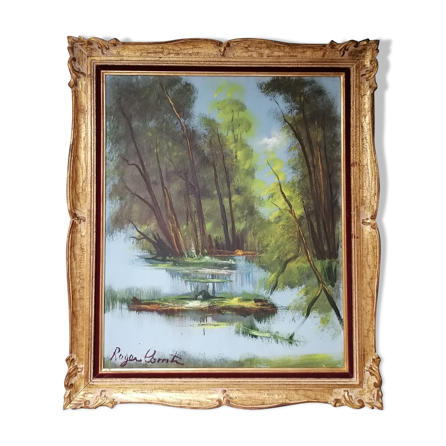 Tableau sous bois signé Roger Comte