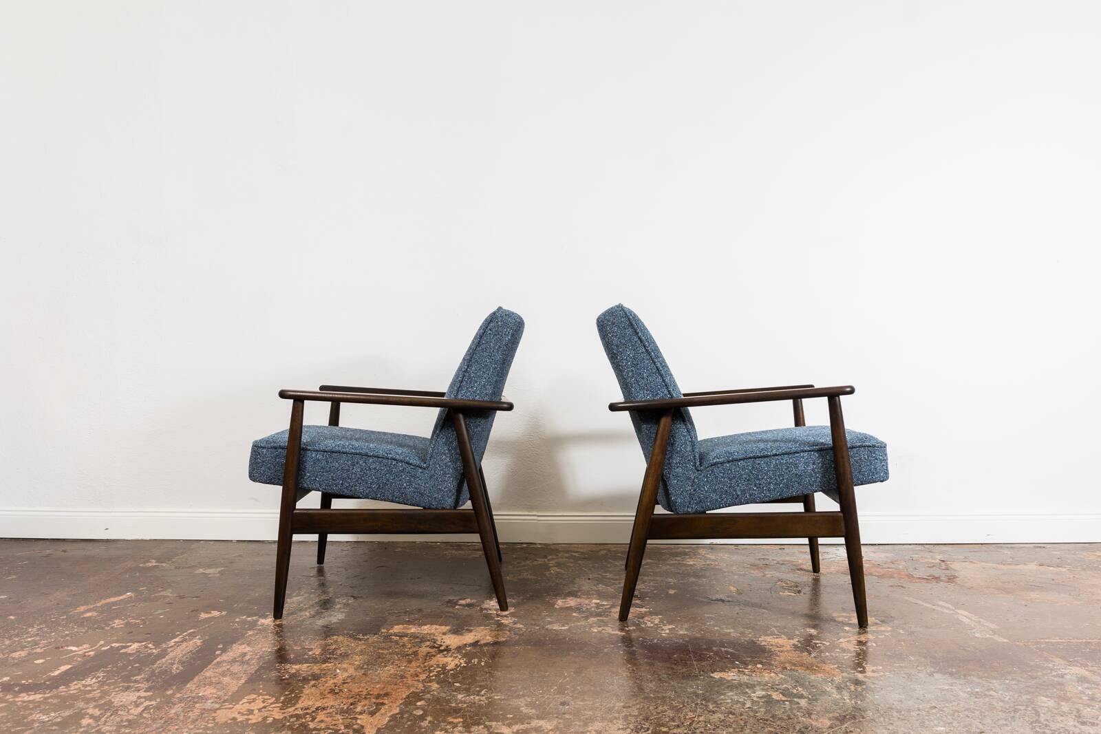 Pair of Mid-Century Blue Armchairs GFM 300-192, 1960's