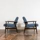Pair of Mid-Century Blue Armchairs GFM 300-192, 1960's