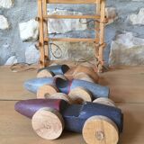 Three old wooden cars