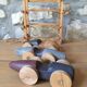 Three old wooden cars