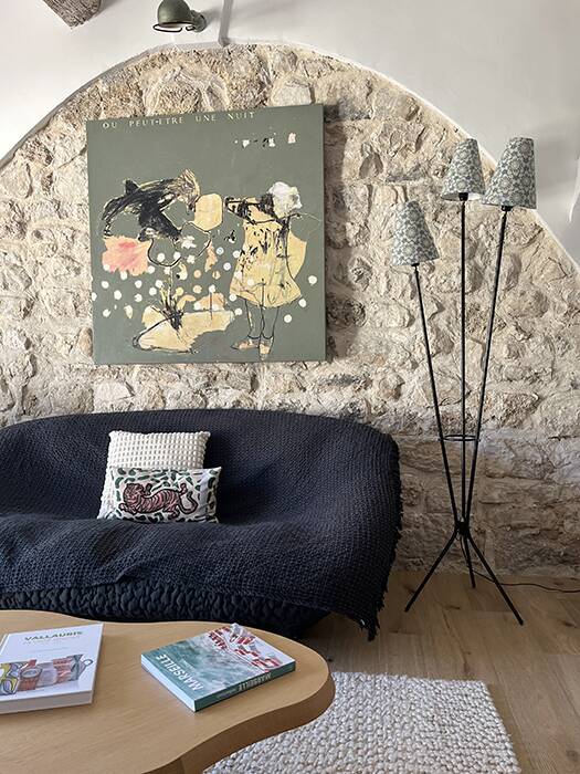 Blue flower floor lamp