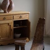 Rustic tribal Lobi chair from West Africa, Burkina Faso, Wabi Sabi, 1940s.