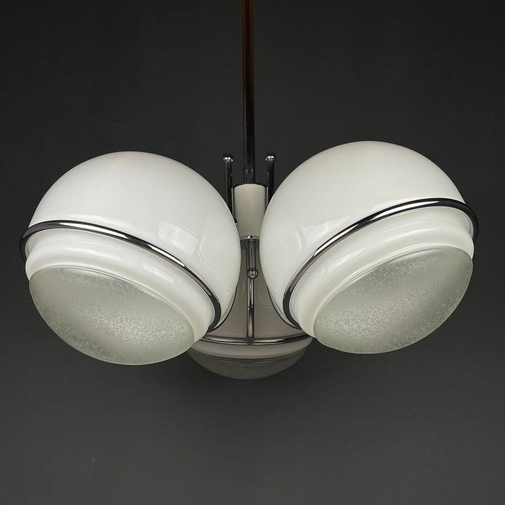 Large Italian globe pendant lamp by Gino Sarfatti, 1960s.