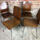 Vintage Scandinavian chairs (series of 4) in thermoformed wood 1970