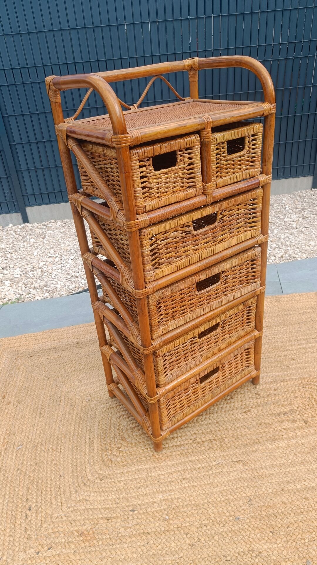Chiffonnier commode en rotin