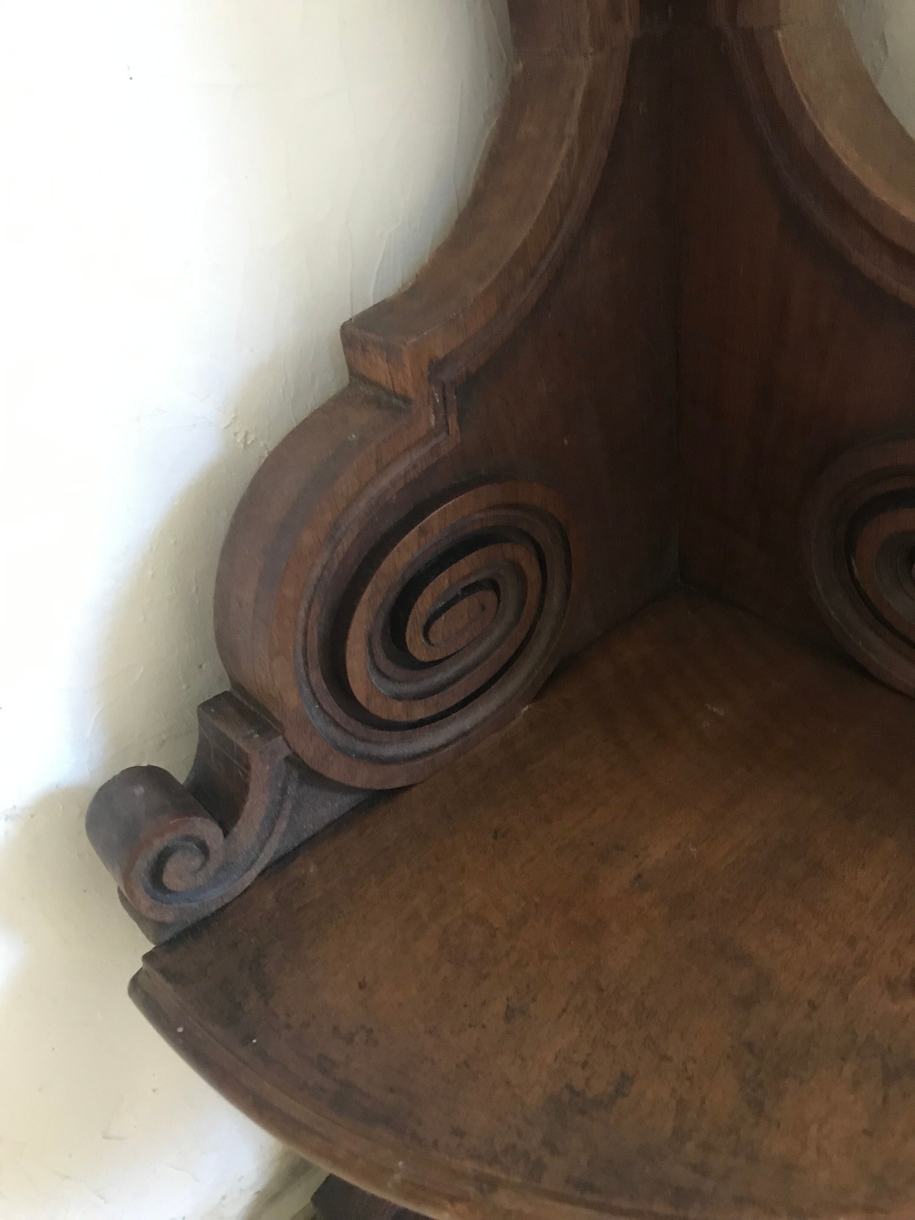 Old carved wooden shelf 75cm